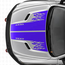 Calcomanía de vinilo de rayas dobles estilo llamas personalizadas para capó de Dodge Ram_2