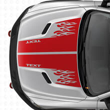 Calcomanía de vinilo de rayas dobles estilo llamas personalizadas para capó de Dodge Ram_4
