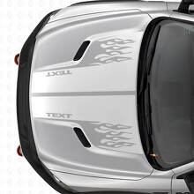 Calcomanía de vinilo de rayas dobles estilo llamas personalizadas para capó de Dodge Ram_5