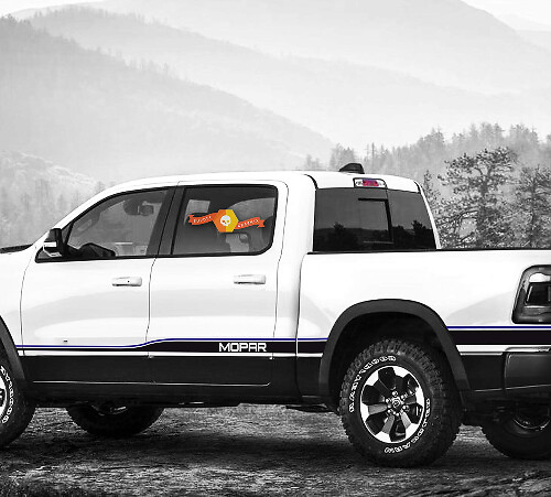 Kit de calcomanías de vinilo con franjas laterales estilo Mopar para Dodge Ram 1500 Rebel 2016