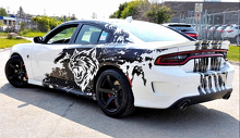 Custom Cat Head Distressed Stripe Pattern Kit completo Adhesivo de vinilo para Dodge Charger_2