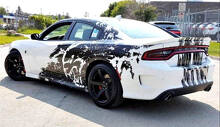 Kit de calcomanías de vinilo de franjas completas estilo Hellcat Grunge para Dodge Challenger y Charger_2