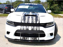 Kit de calcomanías de vinilo de franjas completas estilo Hellcat Grunge para Dodge Challenger y Charger_4