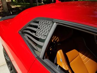 2 Dodge Challenger ventana US bandera vinilo calcomanía gráfico