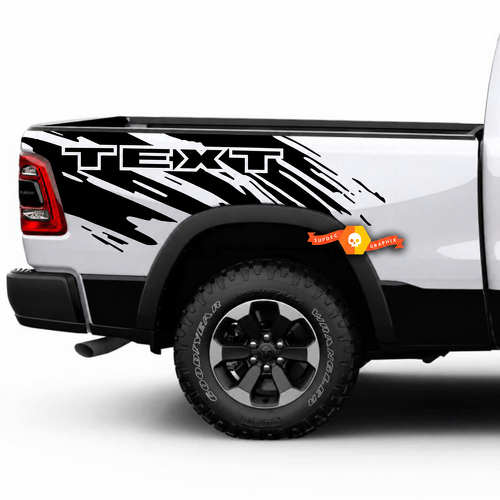 Adhesivo de vinilo personalizable con gráfico desgastado tipo salpicadura para mesita de noche, para Dodge Ram 1500