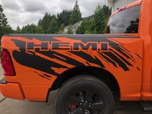 Dodge Ram HEMI Splash Grunge Logo Truck Vinilo Adhesivo Calcomanía cama Gráfico
 2
