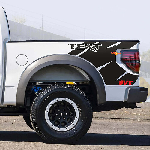 Kit de vinilo de cabecera con texto personalizado estilo envejecido para camioneta Musclecar SVT 2010-14
