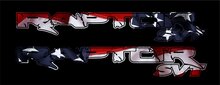 Ford F150 Raptor 2017 Bandera de EE. UU. ESTILO DE BANDERA AMERICANA Calcomanía de gráficos de cama lateral 2