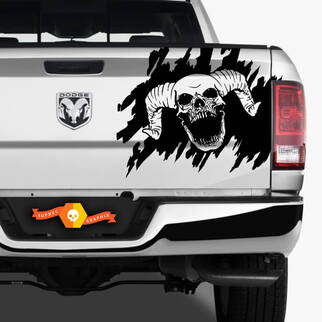 Dodge Ram Skull Splash Grunge vinilo calcomanía pegatina portón trasero camión vehículo gráfico Pickup