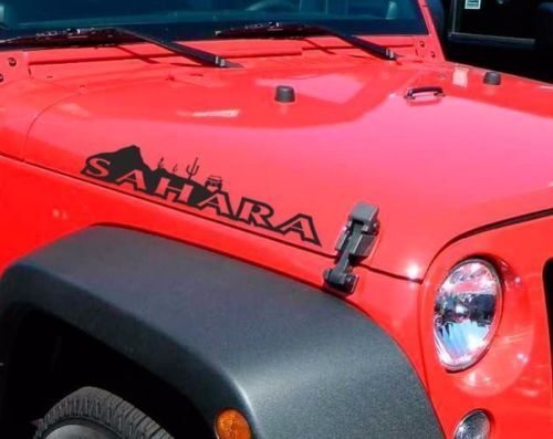 Par capucha Sahara vinilo calcomanías pegatinas para WRANGLER RUBICON SAHARA JK CJ TJ YJ