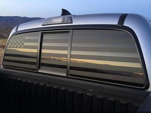 Vinilo adhesivo personalizado de bandera americana para ventana trasera de camión o SUV