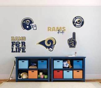 El equipo profesional de fútbol americano Los Angeles Rams, la Liga Nacional de Fútbol Americano (NFL), ventilador de pared, vehículo, cuaderno, etc., calcomanías adhesivas