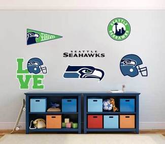 El equipo profesional de fútbol americano de los Seattle Seahawks, la Liga Nacional de Fútbol Americano (NFL), la pared del ventilador, el cuaderno del vehículo, etc., calcomanías adhesivas