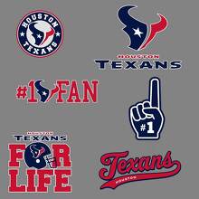 Calcomanías de Vinilo para Fanáticos de los Houston Texans de la NFL para Auto y Pared 2