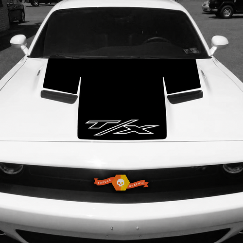 Pegatina de vinilo T/X Blackout Stripe Hood para Dodge Challenger 2015-2017