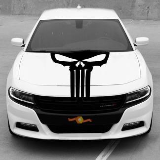 Dodge Charger Hood Blackout Punisher Calcomanía de calavera a rayas 2015-2020