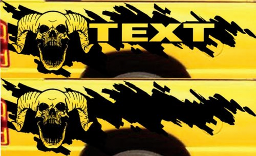 Calcomanía de vinilo personalizada con texto, diseño craneo desgastado para mesita de noche para Dodge Ram 1500
