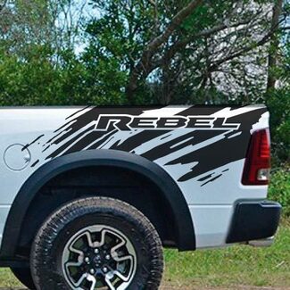 Dodge Ram Rebel Splash Grunge Logo Truck Vinyl Decal Cama Graphic Funda