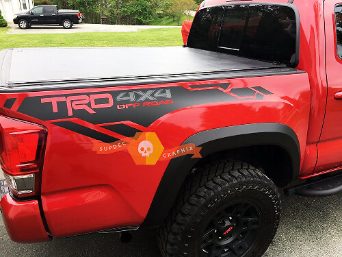 Kit de adhesivos de vinilo estilo TRD 4x4 para los laterales de la caja para Toyota Tacoma o Tundra