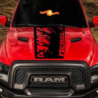 2015-2017 Dodge Ram Rebel Splash Hood Truck vinilo calcomanía gráfico Grunge Splatter