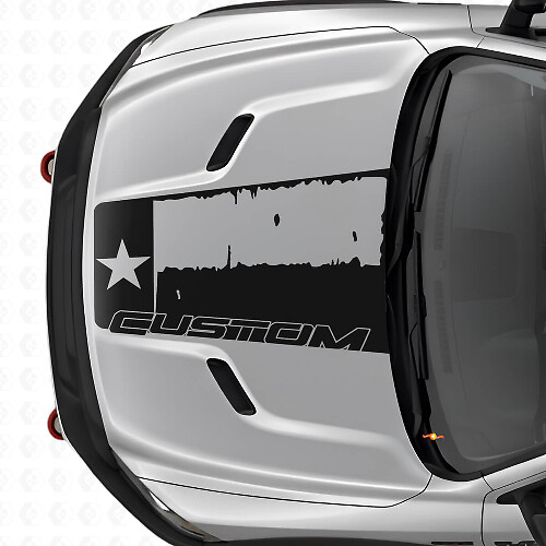 Vinilo adhesivo para capó con bandera de Texas envejecida para Dodge Ram 2015–2017