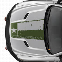 Vinilo adhesivo para capó con bandera de Texas envejecida para Dodge Ram 2015–2017_3