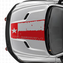 Vinilo adhesivo para capó con bandera de Texas envejecida para Dodge Ram 2015–2017_4