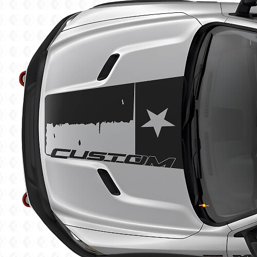Adhesivo de vinilo para capó con bandera de Texas personalizada envejecida para Dodge Ram 2015-2017