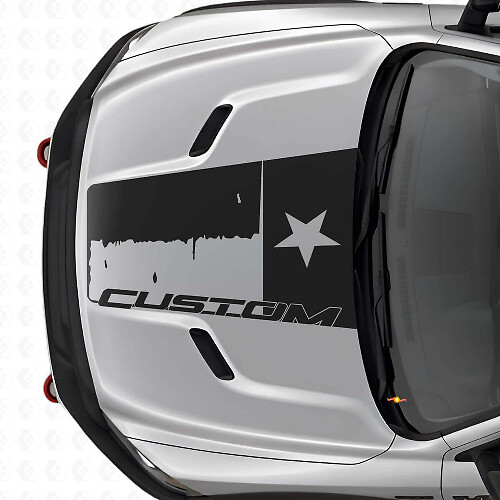 Adhesivo de vinilo para capó con bandera de Texas personalizada envejecida para Dodge Ram 2015-2017