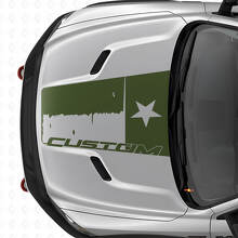 Adhesivo de vinilo para capó con bandera de Texas personalizada envejecida para Dodge Ram 2015-2017_3