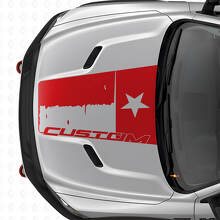Adhesivo de vinilo para capó con bandera de Texas personalizada envejecida para Dodge Ram 2015-2017_4