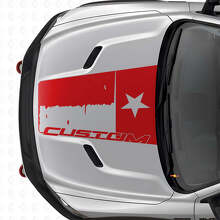 Adhesivo de vinilo para capó con bandera de Texas personalizada envejecida para Dodge Ram 2015-2017_4