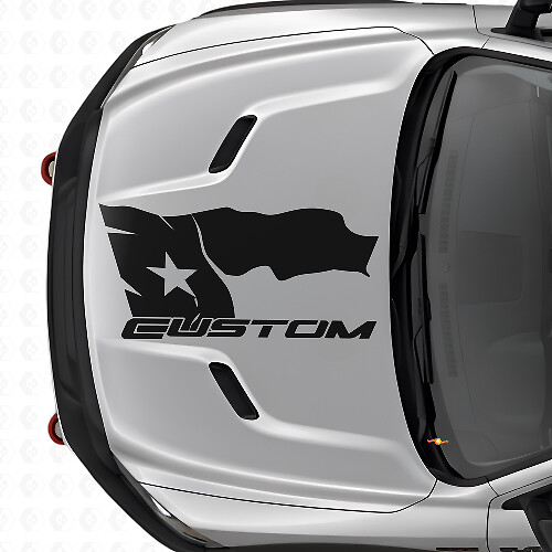 Calcomanía de vinilo para capó con bandera de Texas desgastada y letras para Dodge Ram 2015-17