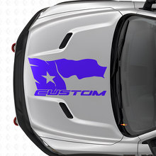 Calcomanía de vinilo para capó con bandera de Texas desgastada y letras para Dodge Ram 2015-17_2