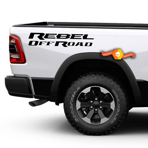 Dodge Ram Rebel Logo sólido Side Flare Truck Vinilo adhesivo gráfico Off Road Bed Pickup
