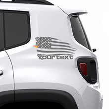 Calcomanía de vinilo gráfica de bandera americana desgastada para la parte trasera lateral del Jeep Renegade 2