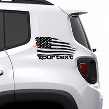 Calcomanía de vinilo gráfica de bandera americana desgastada para la parte trasera lateral del Jeep Renegade 3