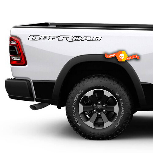 Calcomanía de Vinilo de Letras Contorno Off Road para Lateral de Camioneta Dodge Ram 1500