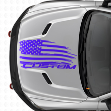 Vinilo adhesivo para capó con bandera americana desgastada y letras para Dodge Ram_2