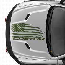 Vinilo adhesivo para capó con bandera americana desgastada y letras para Dodge Ram_3