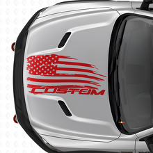Vinilo adhesivo para capó con bandera americana desgastada y letras para Dodge Ram_4