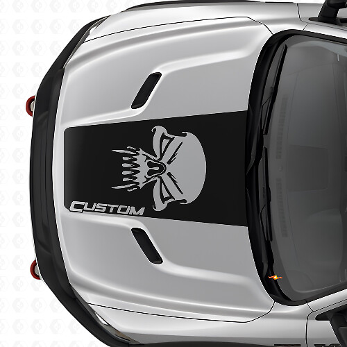 Calcomanía de vinilo con logo de capó personalizado de calavera para Dodge Ram