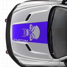 Calcomanía de vinilo con logo de capó personalizado de calavera para Dodge Ram_2