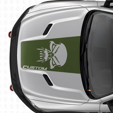 Calcomanía de vinilo con logo de capó personalizado de calavera para Dodge Ram_3