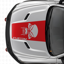 Calcomanía de vinilo con logo de capó personalizado de calavera para Dodge Ram_4