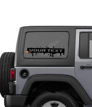 Calcomanía de vinilo de letras con estilo pintura salpicada para ventana lateral para Jeep Wrangler Rubicon Sahara 3