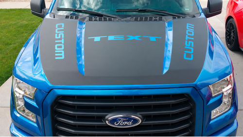 PEGATINA VINILO DE CAPÓ CON BLOQUEO DE TRIPLE PANEL NEGRO para Ford F-150 2015-2017