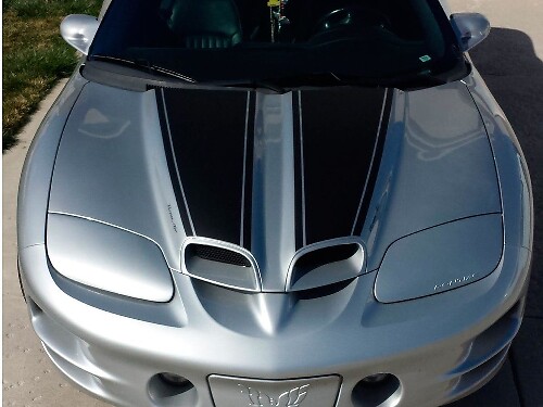 Kit de vinilo de calcomanías con doble franjas para capó, techo y alerón para Pontiac Firebird Trans Am 1998-2002