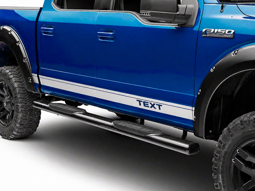 TEXT Silver Pinstriped Stripes Talonera Adhesivo de vinilo para Ford F-150