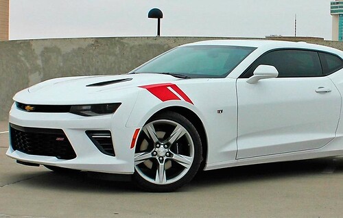 Inset Gap Front Fender Hash Pair Guardabarros delantero Adhesivo de vinilo para Chevrolet Camaro 2016-2017